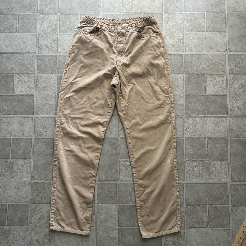 Tan Ribbed Crochet Corduroy Pants Size 10